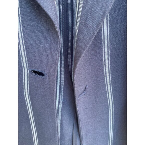 Lane Bryant Shawl Collar Striped Blazer Gray Women's Size 16 - Picture 3 of 4